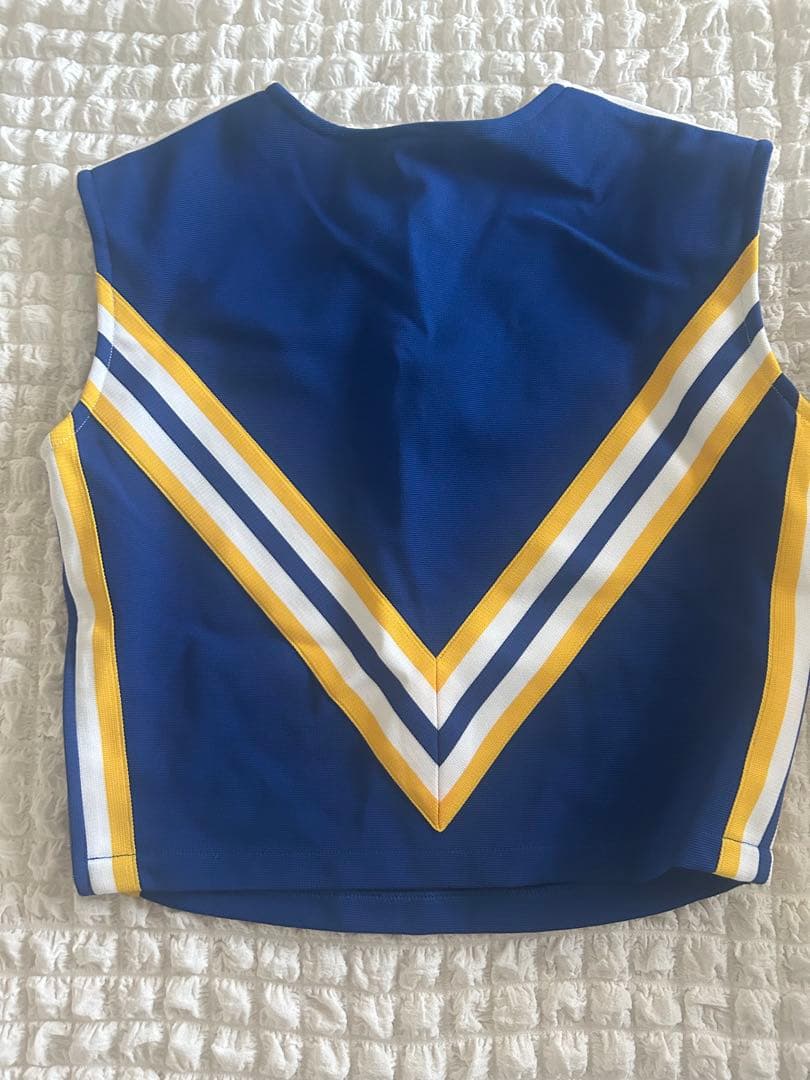 チアリーディングウェア 青/白/黄 Vネック/ユニフォーム