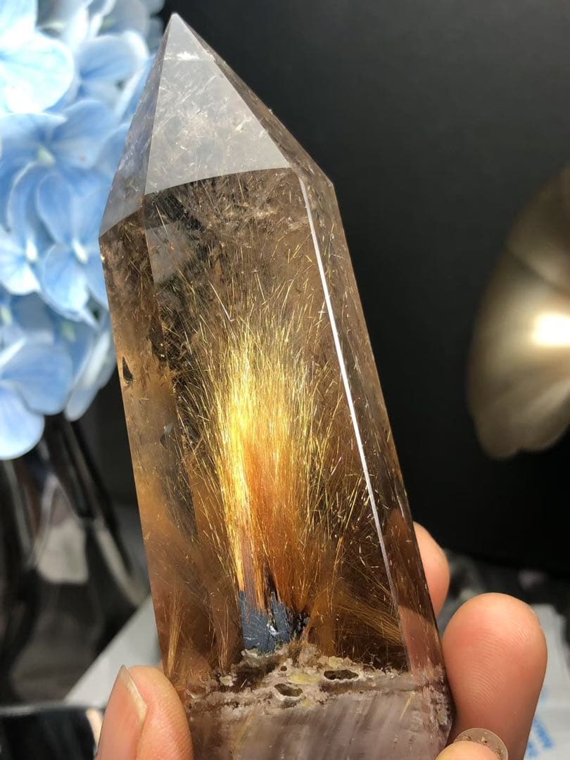 天然石 ルチルクォーツのポイント　置物 YH064