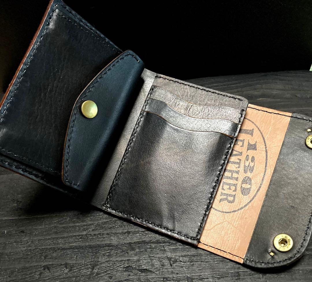 石鮫　茶芯　三つ折りウォレット