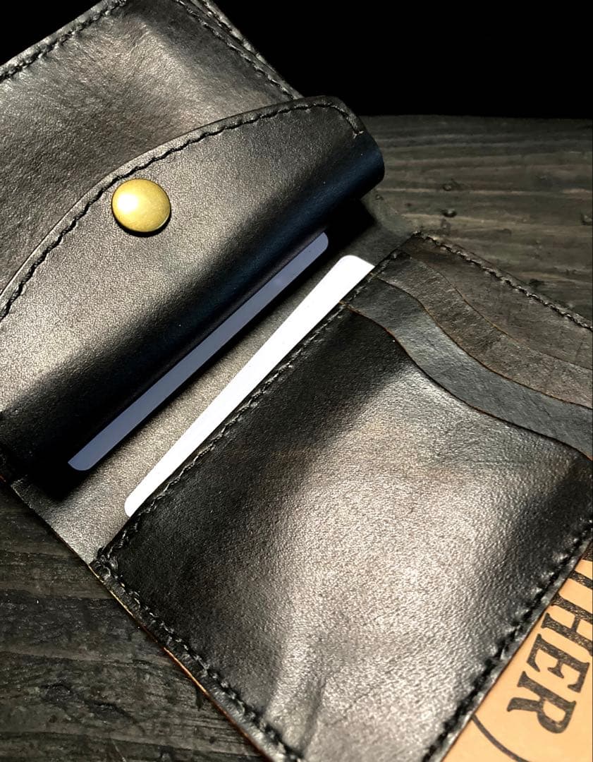石鮫　茶芯　三つ折りウォレット