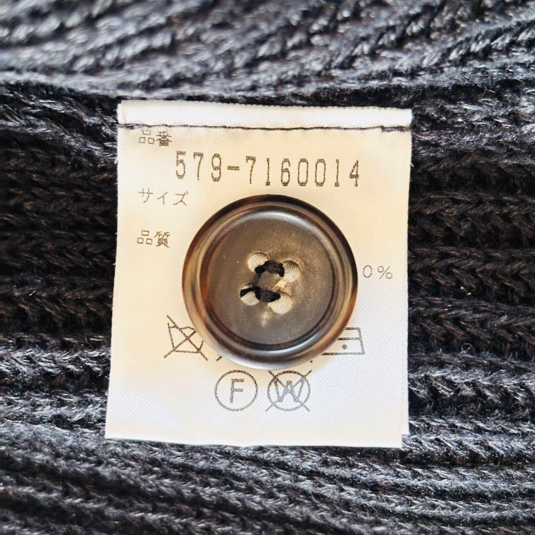 極美品✨️マーガレットハウエル リネン100%畦編みカーディガン 3L ネイビー