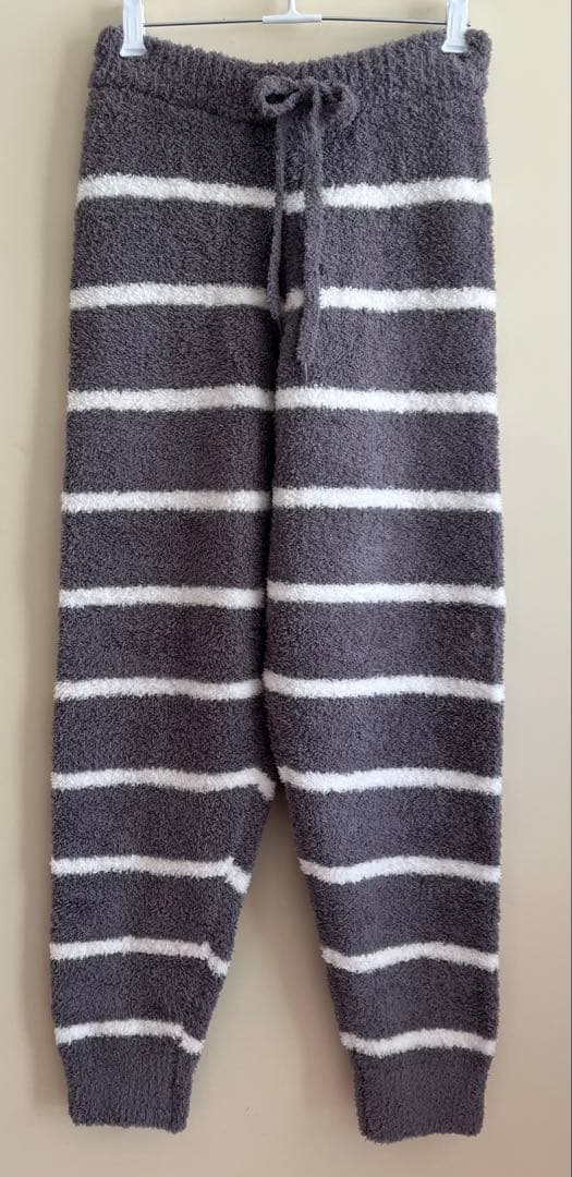 ジェラートピケ　ルームウェア　上下セット　グレー　ロゴ　ボーダー　パンツ