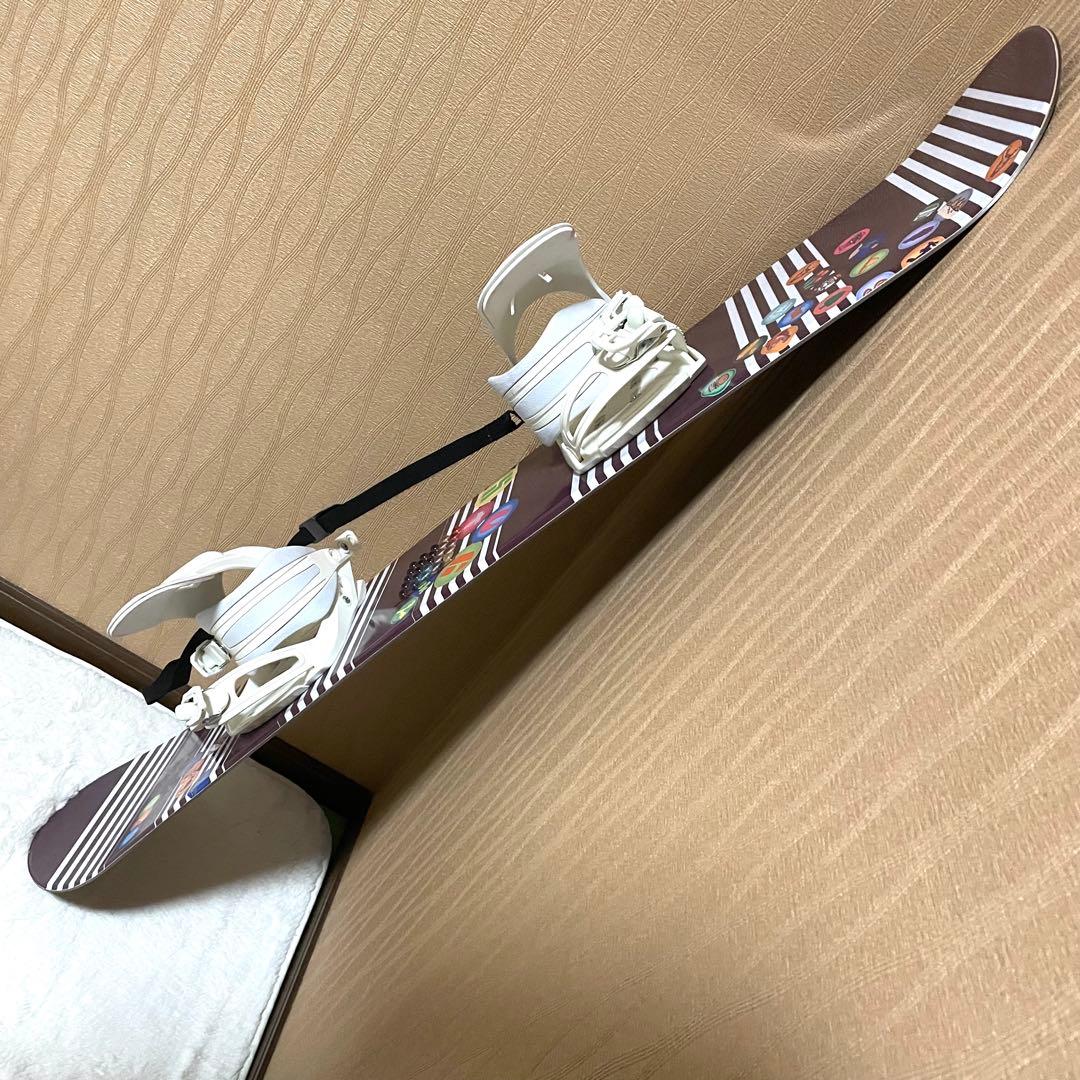 125cm スノーボードビィンディングセット リーシュコード付き