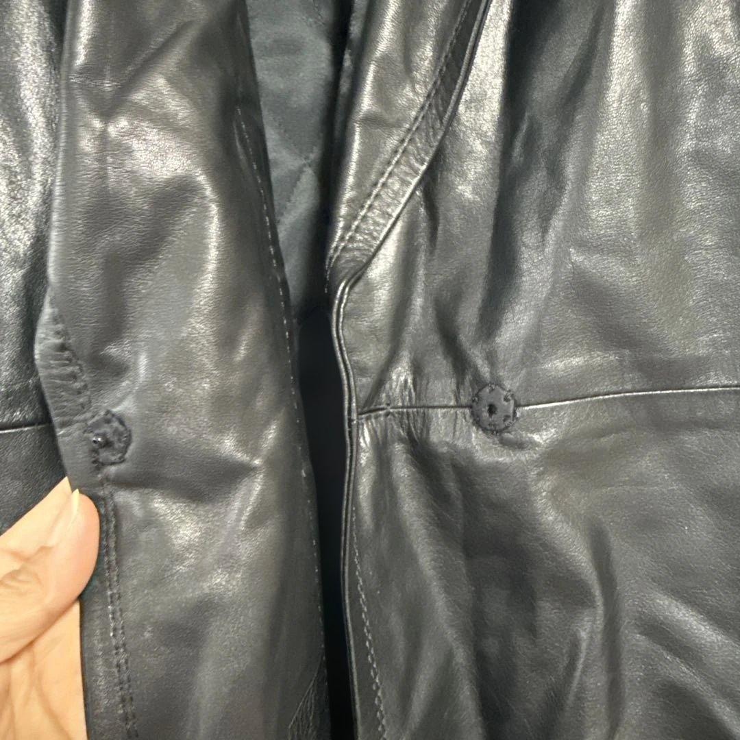 ヴィンテージ リアルレザー ロングコート 牛革 XL ライナー付 90s 80年