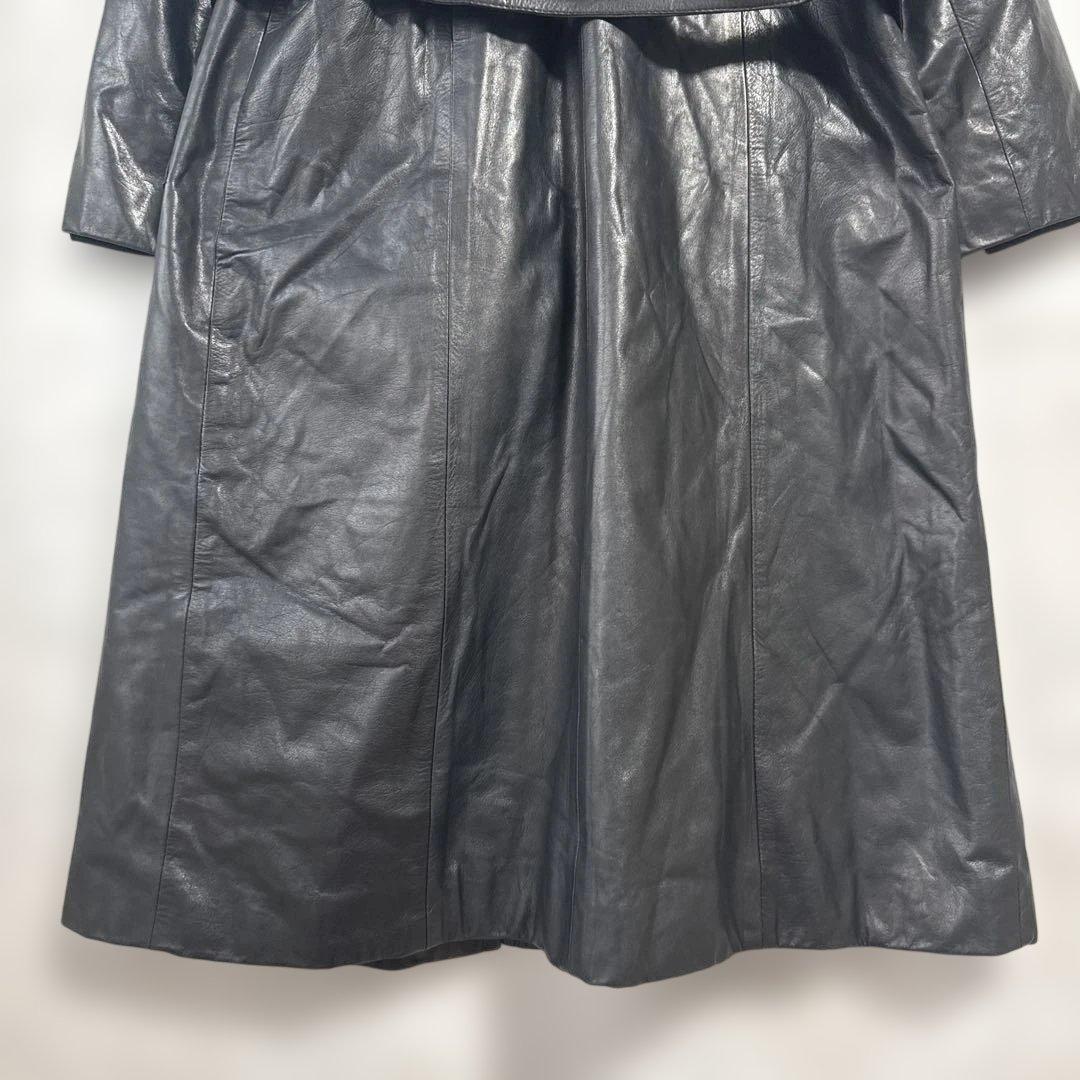 ヴィンテージ リアルレザー ロングコート 牛革 XL ライナー付 90s 80年