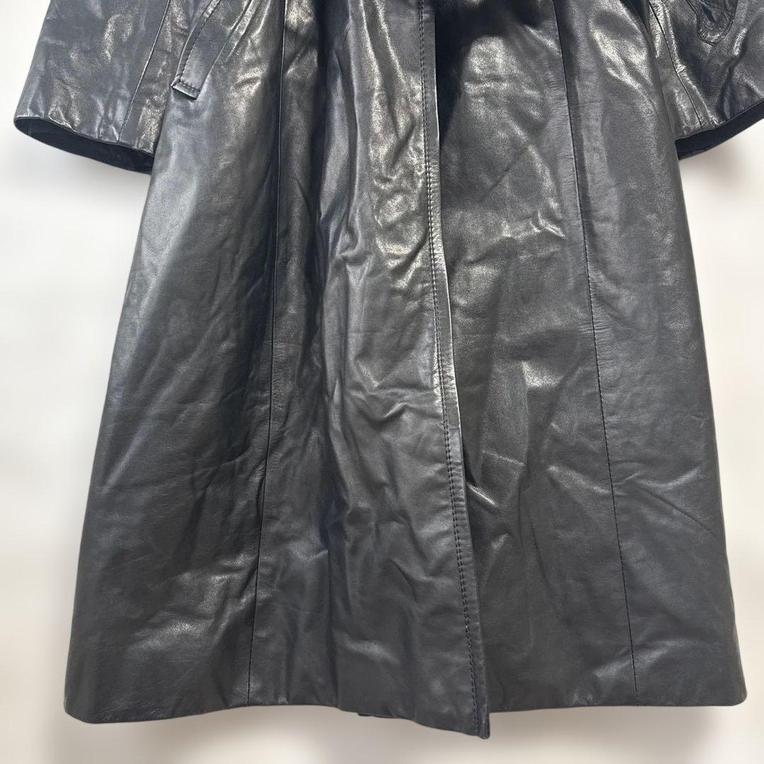 ヴィンテージ リアルレザー ロングコート 牛革 XL ライナー付 90s 80年