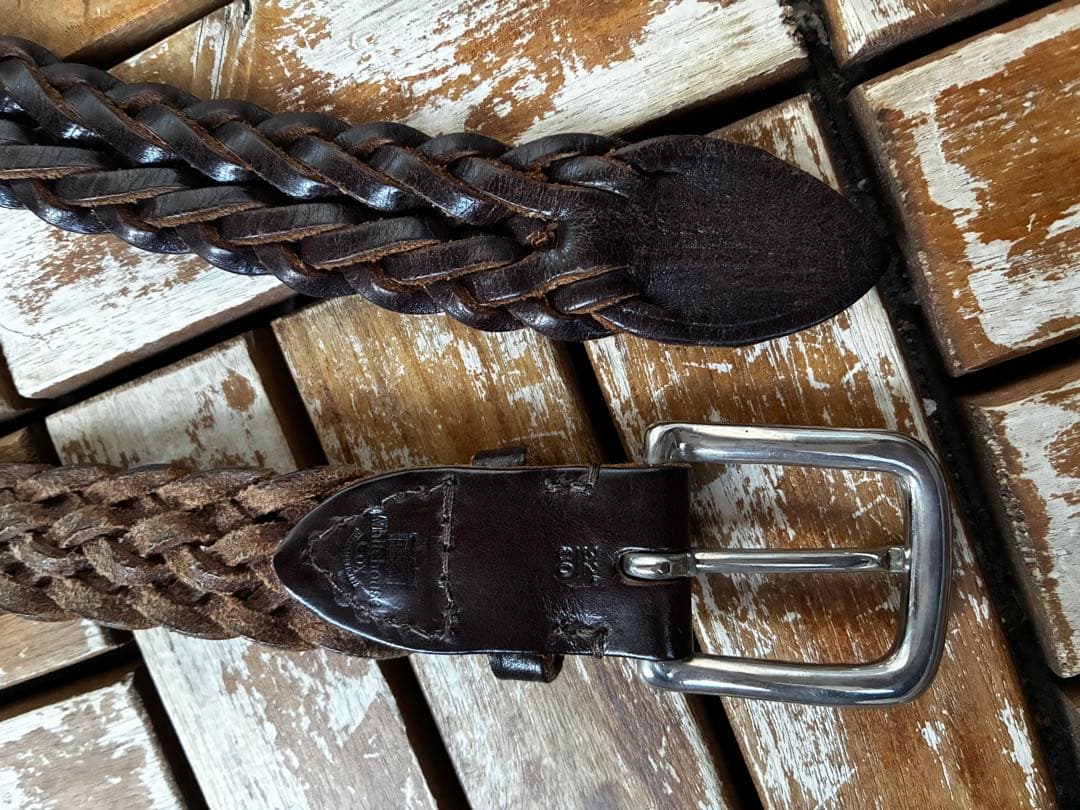 ホワイトハウスコックス　メッシュベルト　32サイズ　ダークブラウン