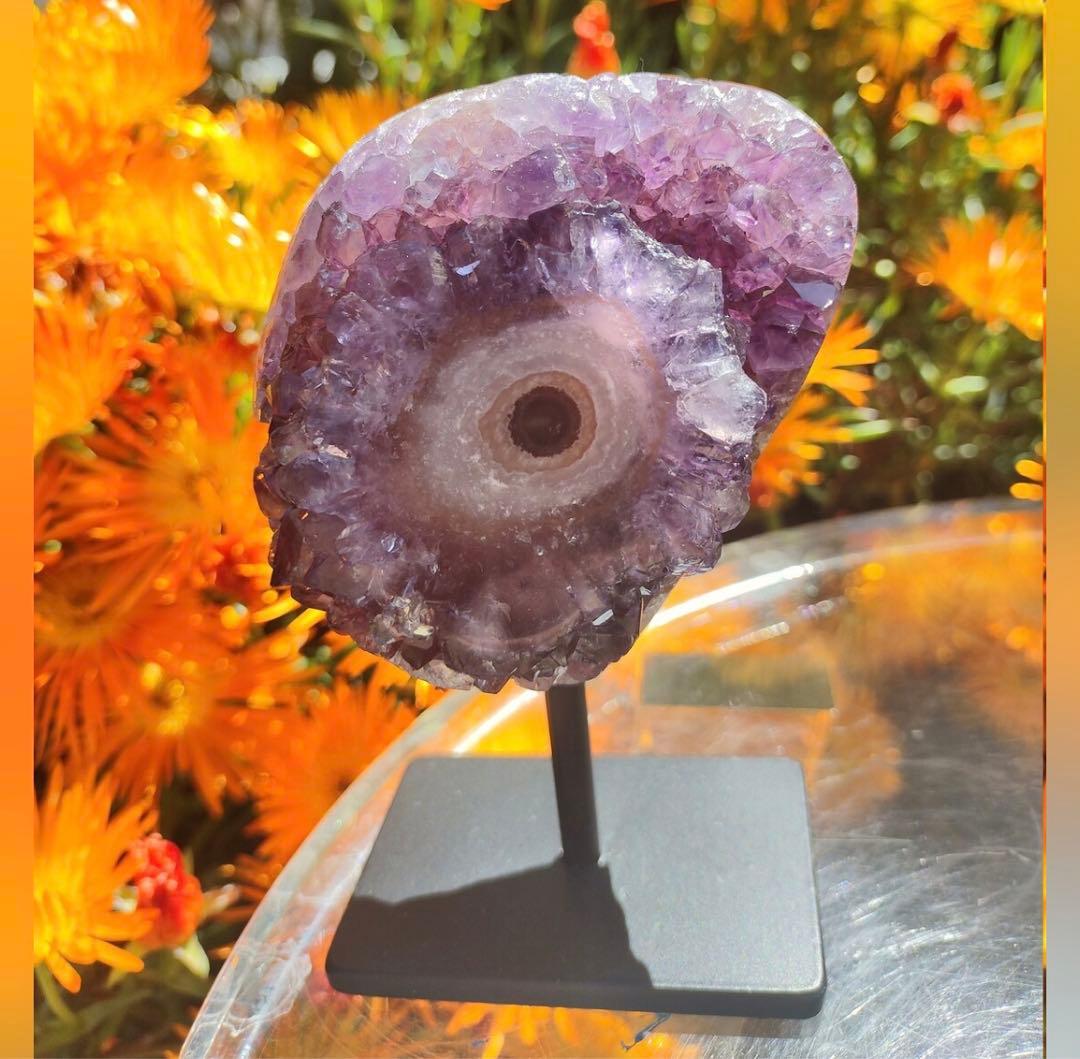 フラワーアメジスト スタンド アメジスト eye レア 一点物 ディスプレイ