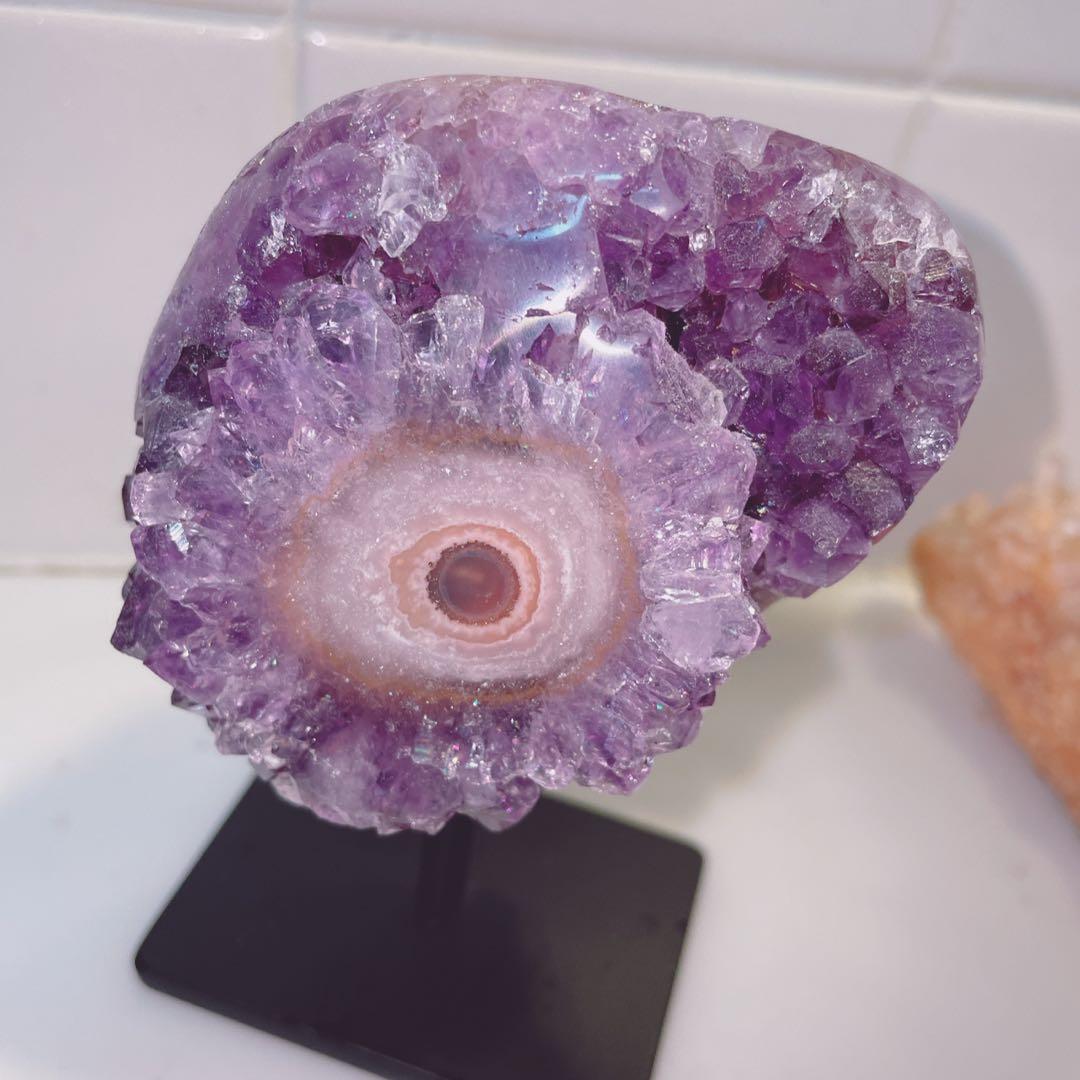フラワーアメジスト スタンド アメジスト eye レア 一点物 ディスプレイ