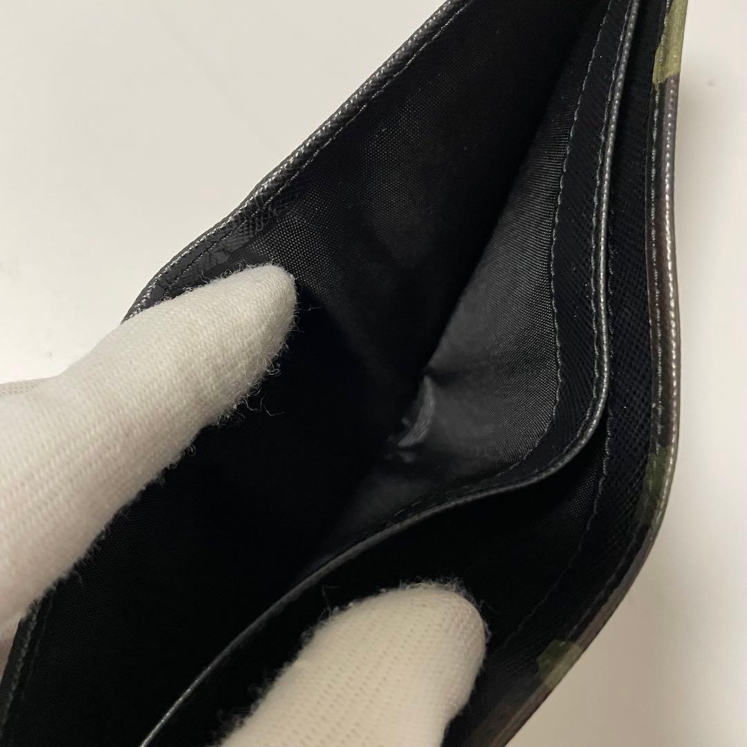 ✨️未使用保管✨️ PRADA 財布　迷彩柄　黒　レザー　メンズ