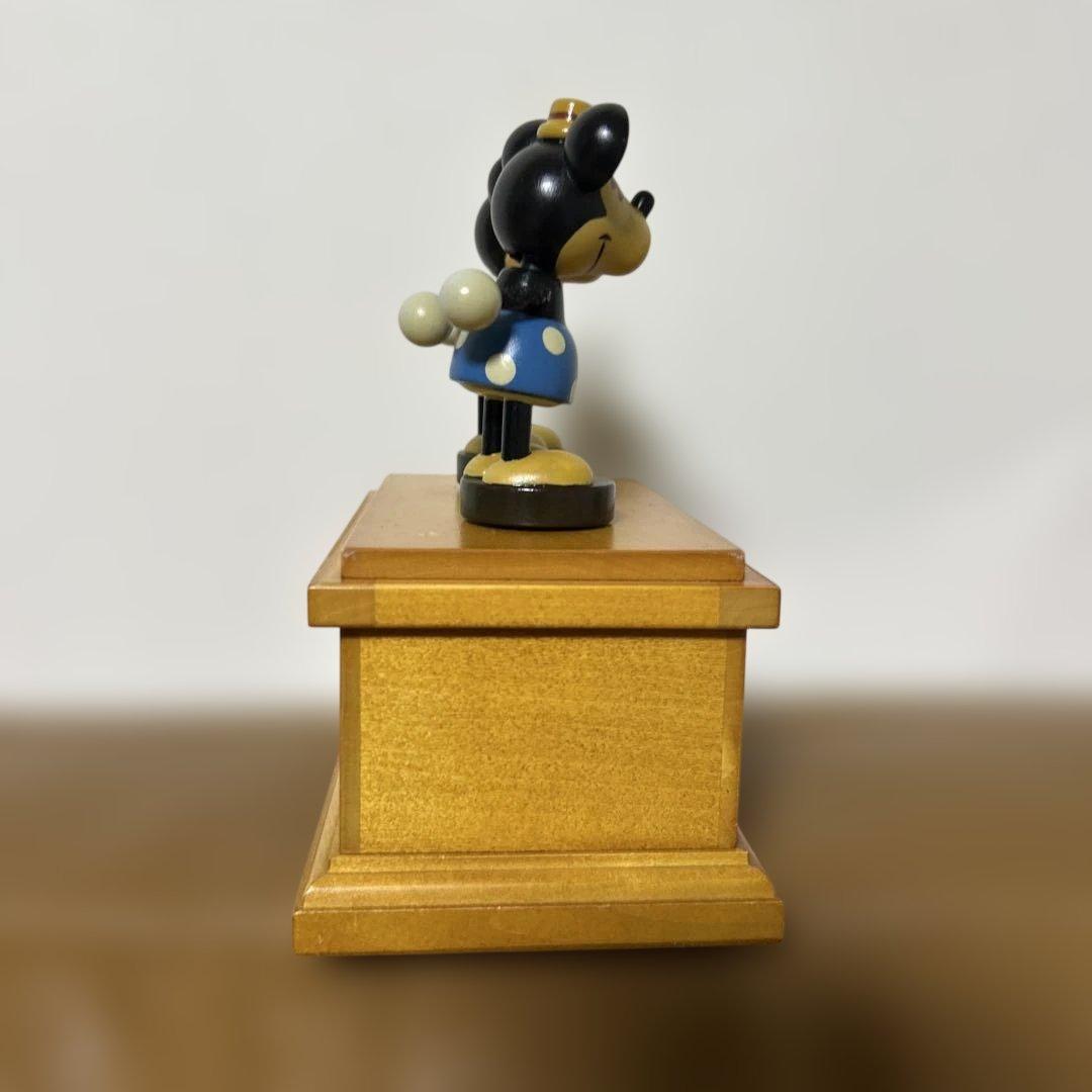 レア　ディズニー ミッキー&ミニー オルゴール 星に願いを アンティーク　木製