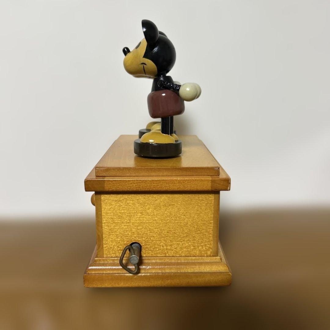 レア　ディズニー ミッキー&ミニー オルゴール 星に願いを アンティーク　木製