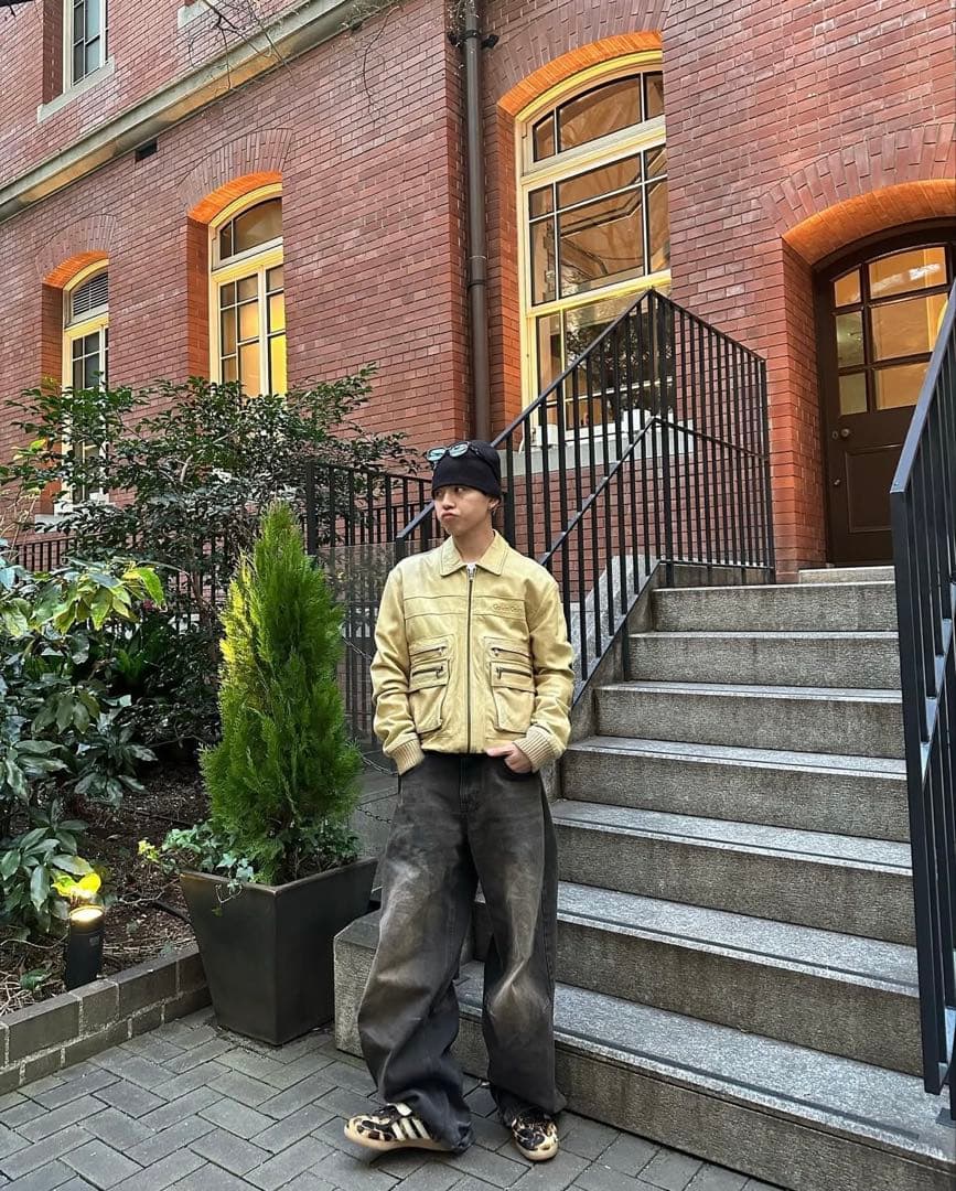 blessu wrinkle crack baggy denim Mサイズ