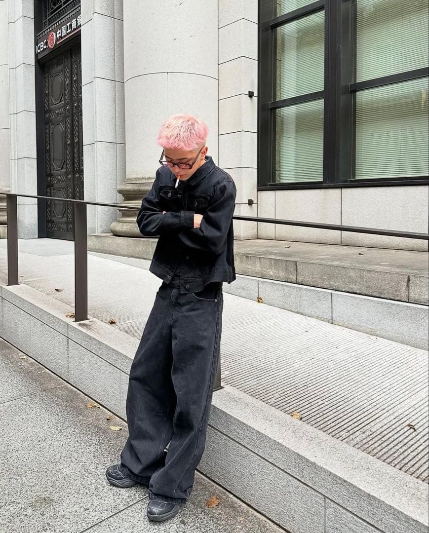 blessu wrinkle crack baggy denim Mサイズ