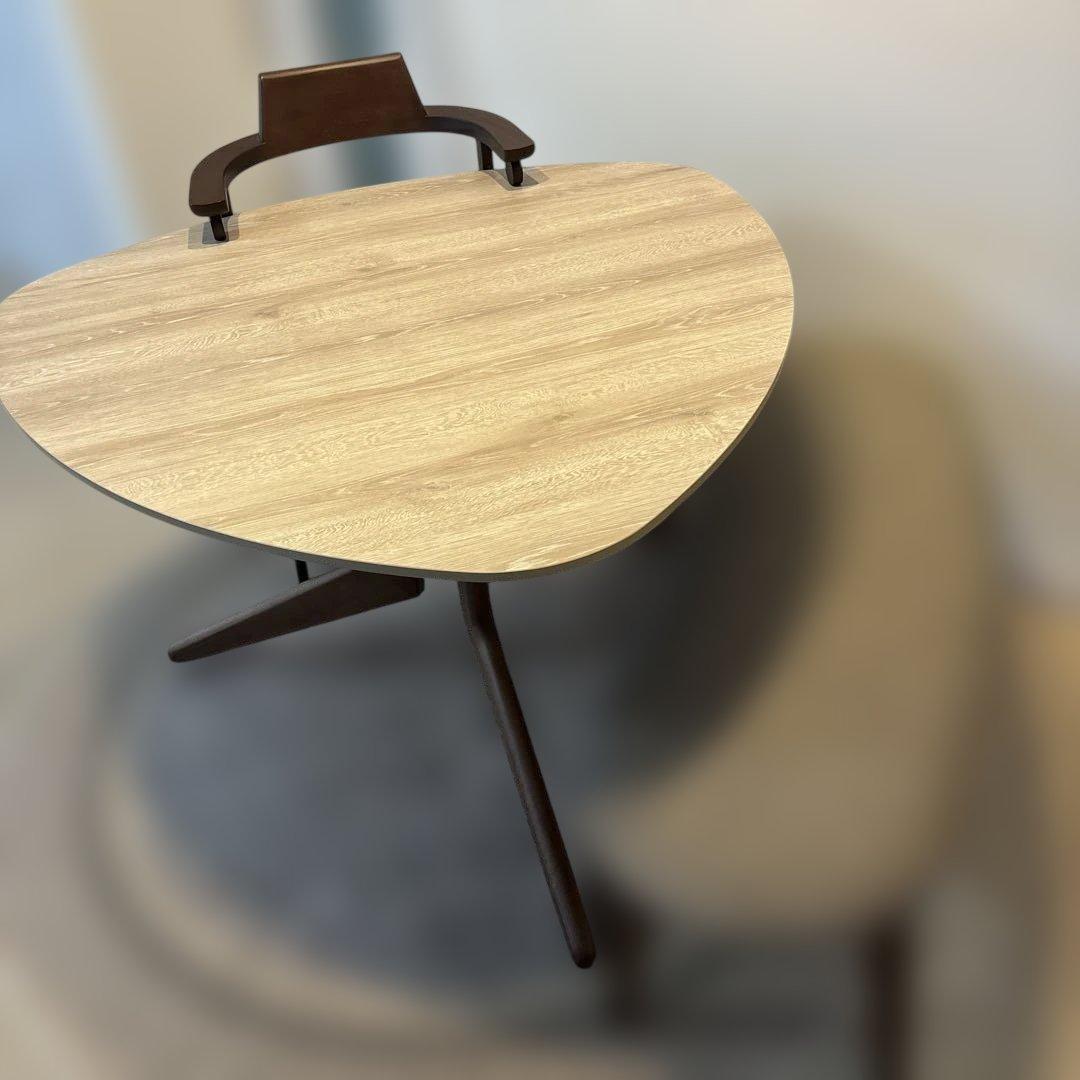 オーバルダイニングテーブル ナチュラルウッド　おにぎり型　3点セット