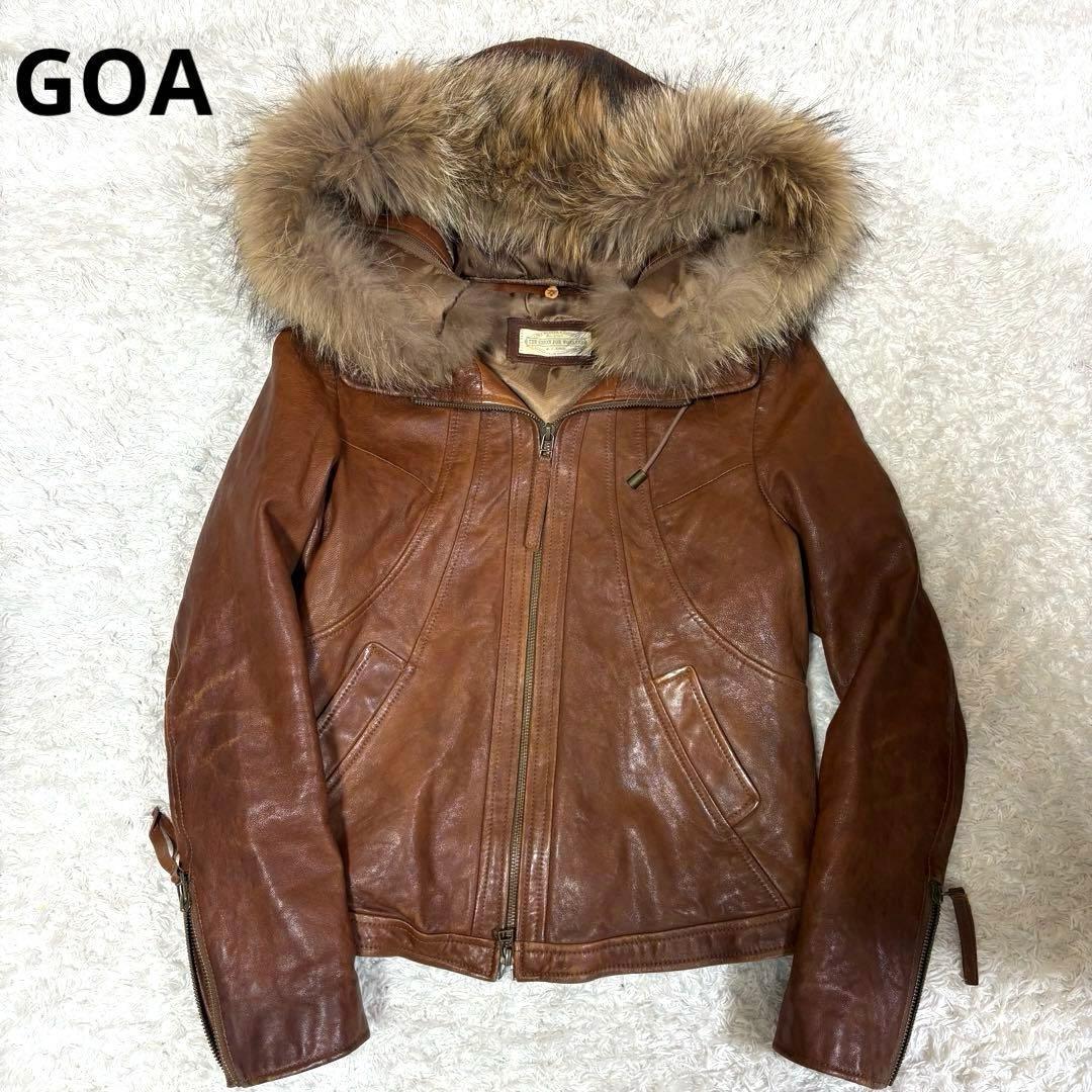 GOA Leather jacket 00's y2k ラクーンファー