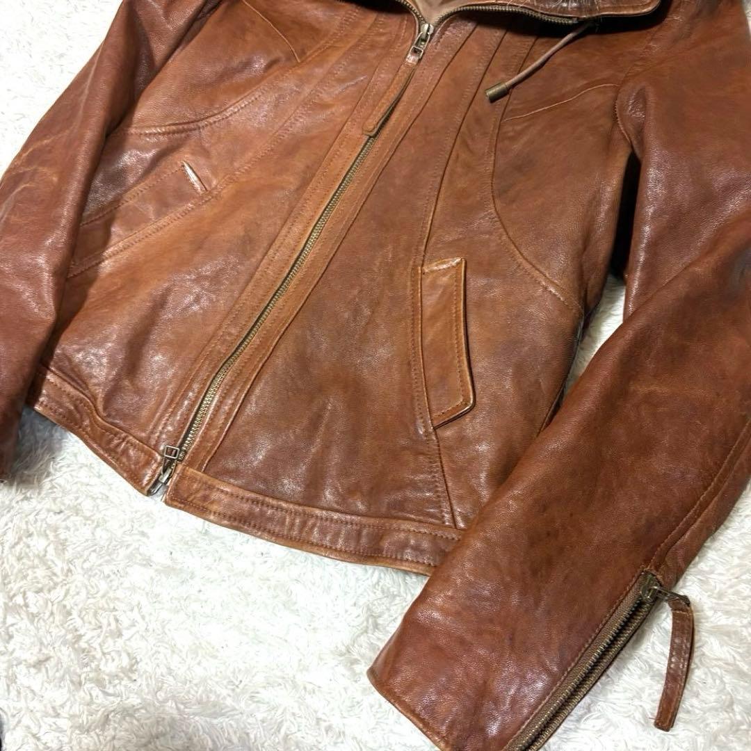 GOA Leather jacket 00's y2k ラクーンファー