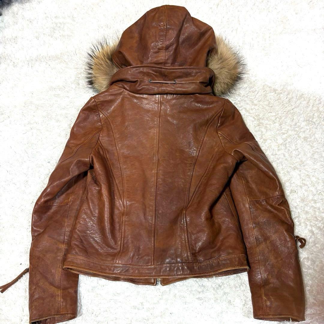 GOA Leather jacket 00's y2k ラクーンファー