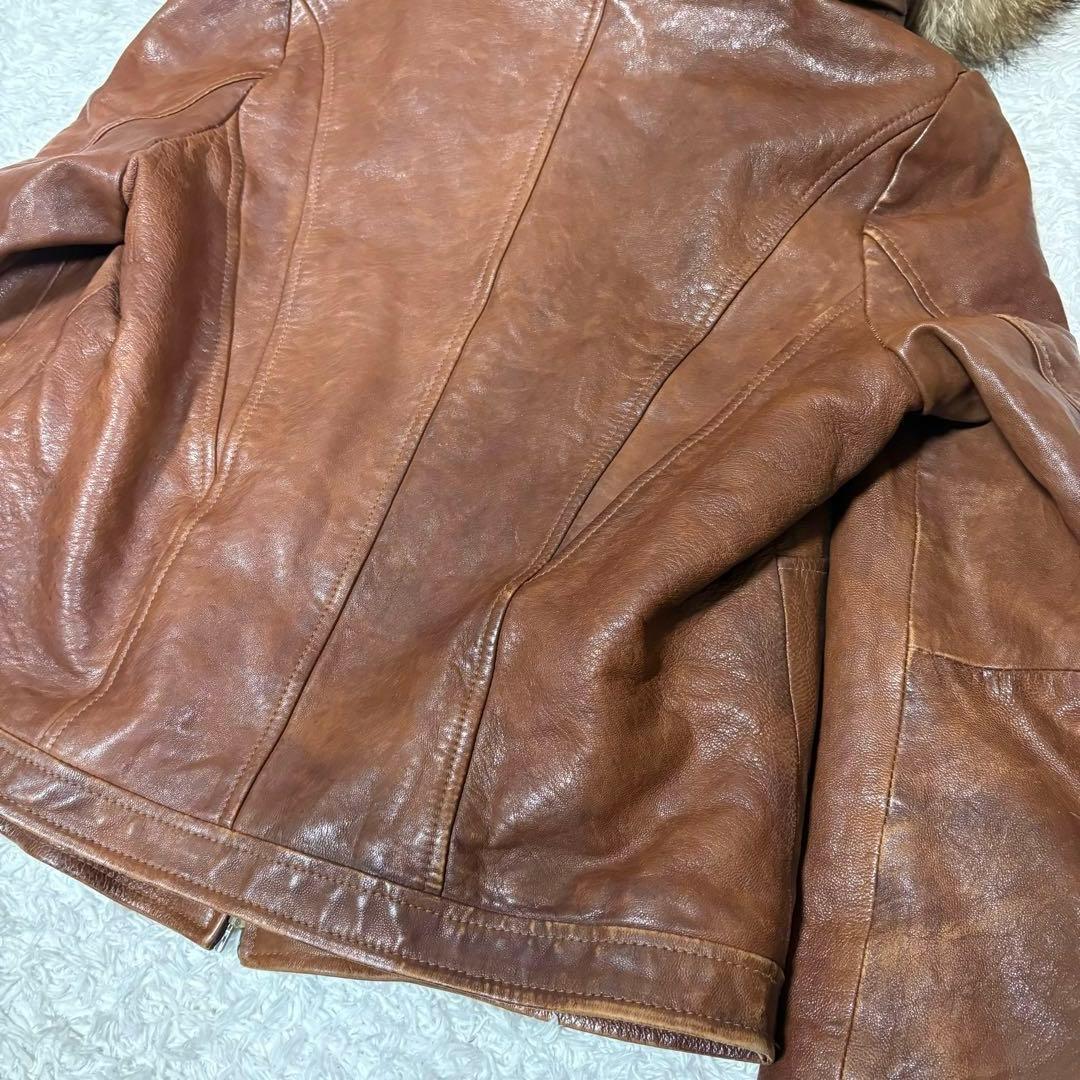 GOA Leather jacket 00's y2k ラクーンファー