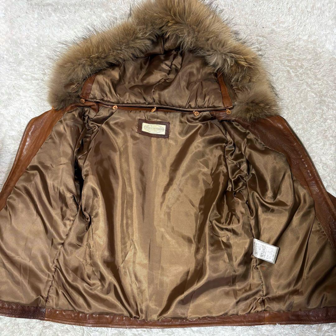 GOA Leather jacket 00's y2k ラクーンファー