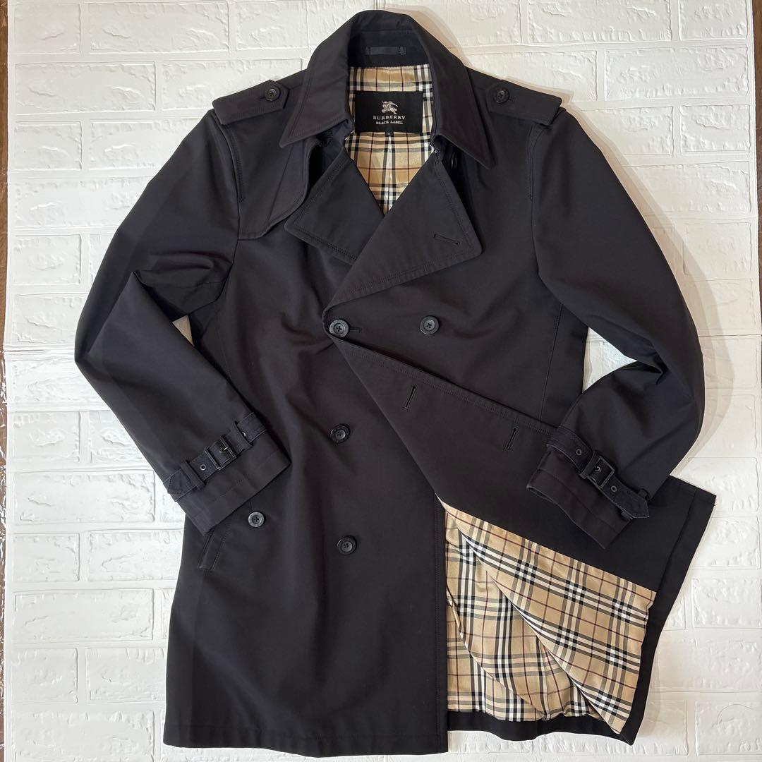 希少LL BURBERRY BLACK LABEL トレンチナポレオンコート