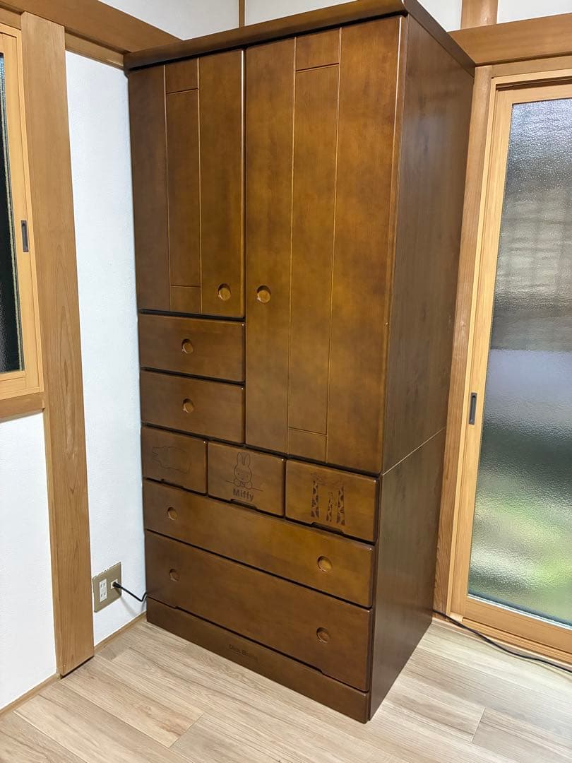 ミッフィ天然木タンス