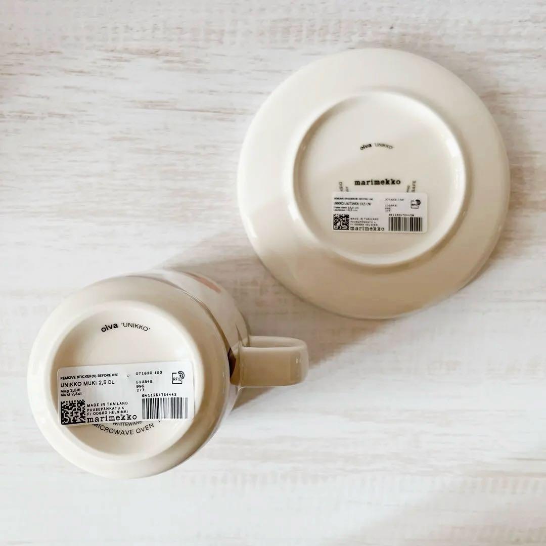 ♡マリメッコ　ウニッコ　マグカップ　プレート　クレイ　ホワイト　新品　北欧　食器