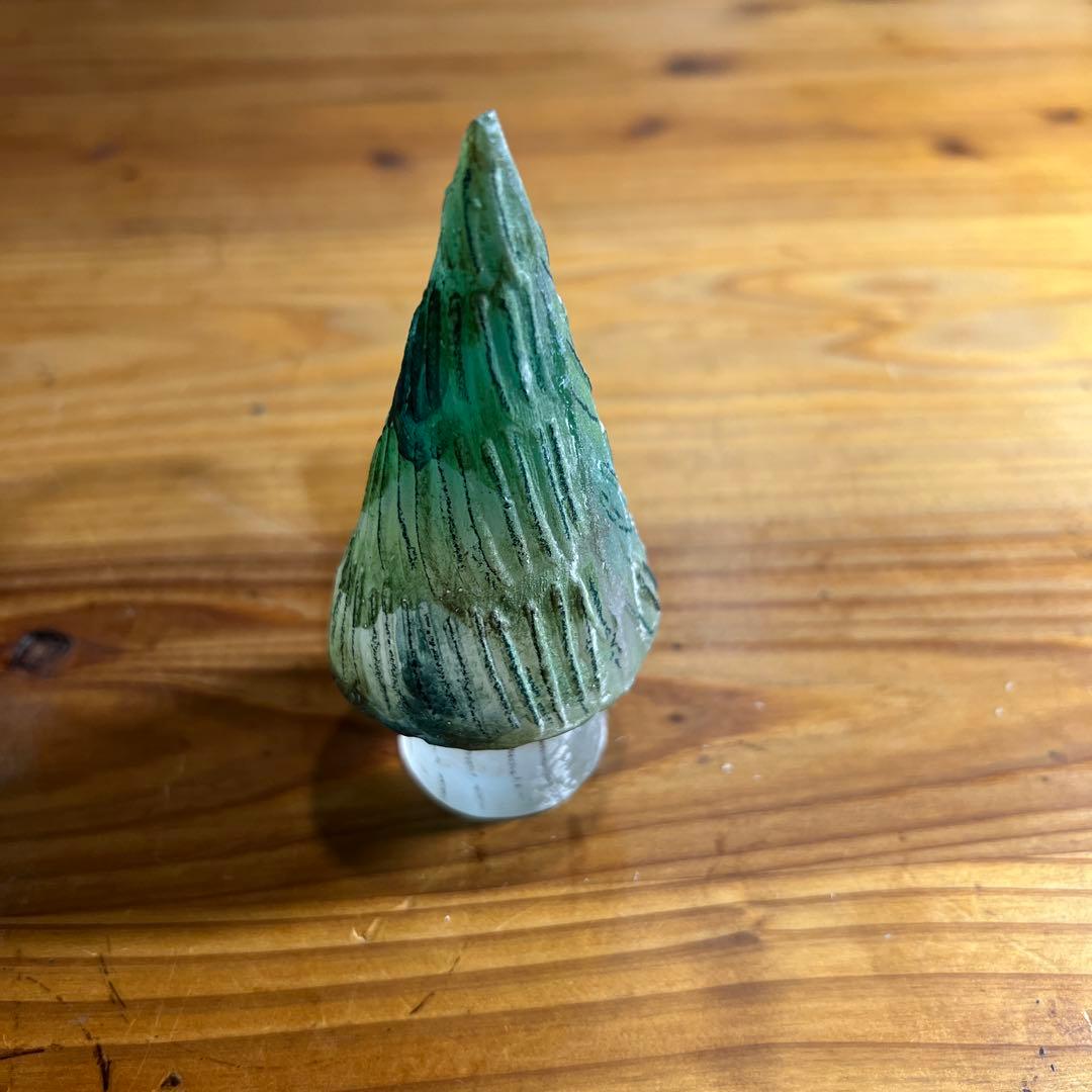 B小　ガラス作家 安達知江さん　ツリー　木　型置物 ガラス製