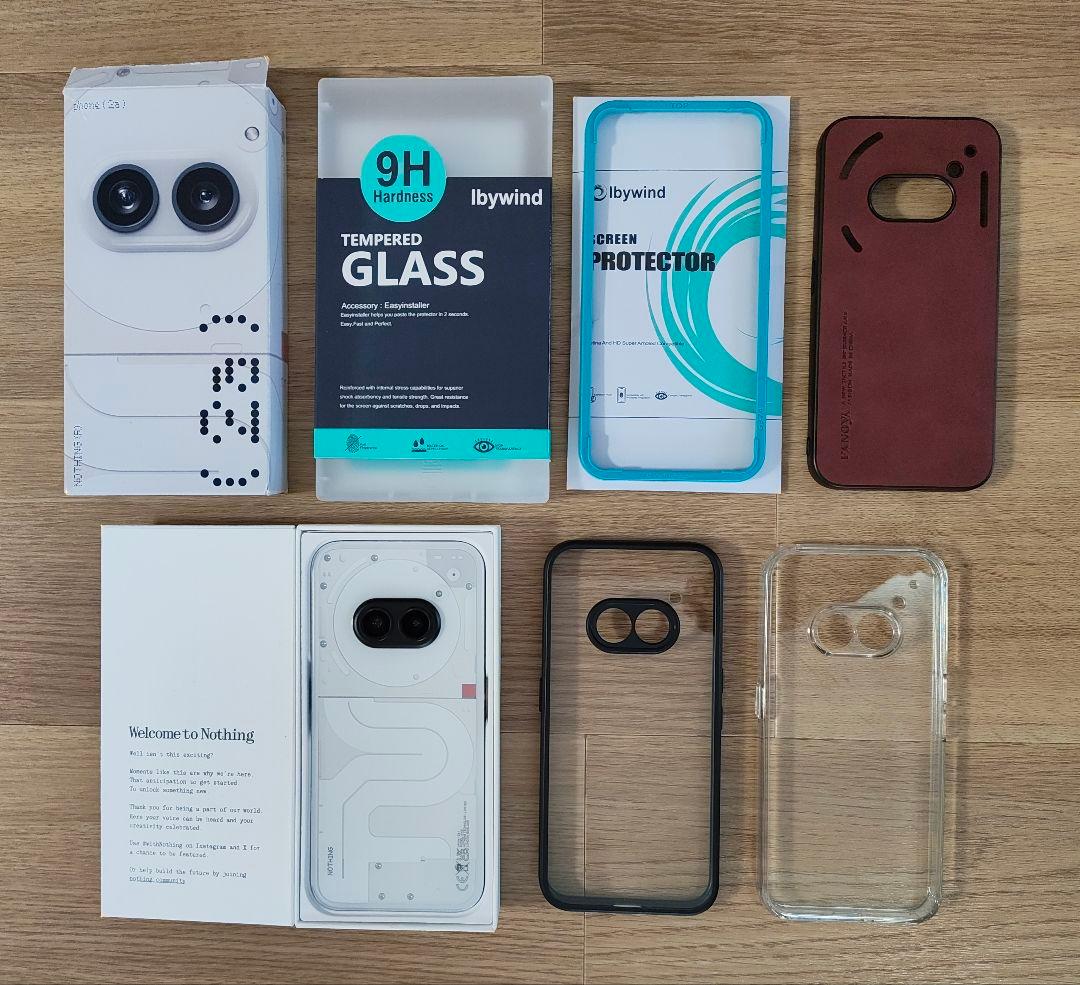 Nothing Phone （2a）ミルク 国内版　ケース×3，ガラスフィルム付