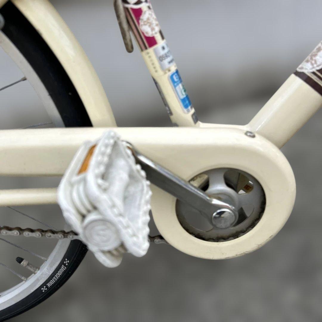 【引き取り希望】子供用自転車 クリーム色 金属バスケット付き　ブリヂストン