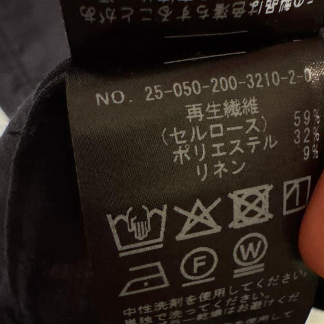 ソフトブロードフレンチヘムギャザーシャツ　　ネイビー