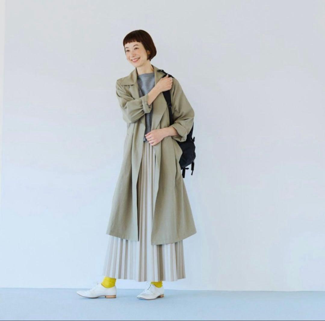 【未使用】香奈子さんとつくった着回し頼れるコート/ライトカーキ