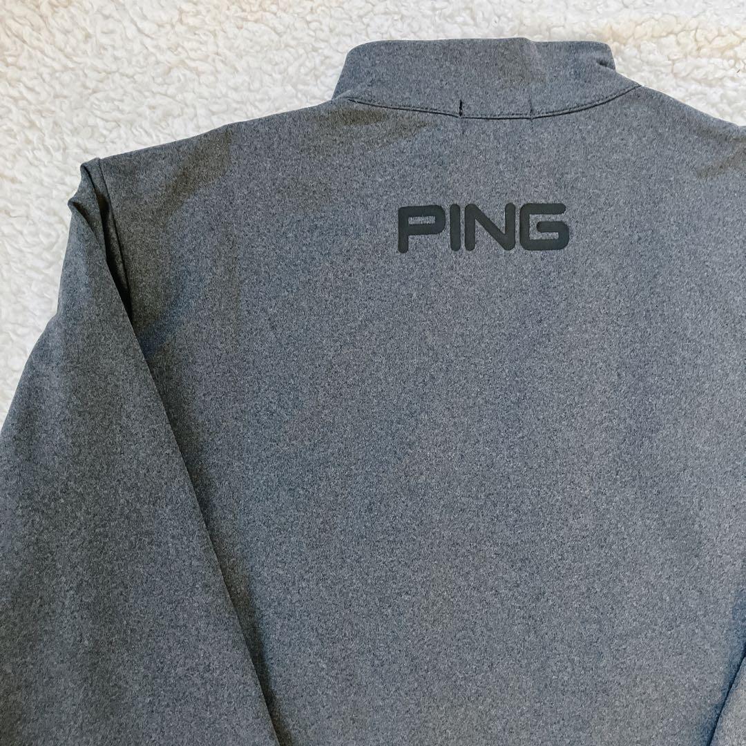 【新品】PING 2024年　キルティング ハーフジップシャツ　ホワイト　L