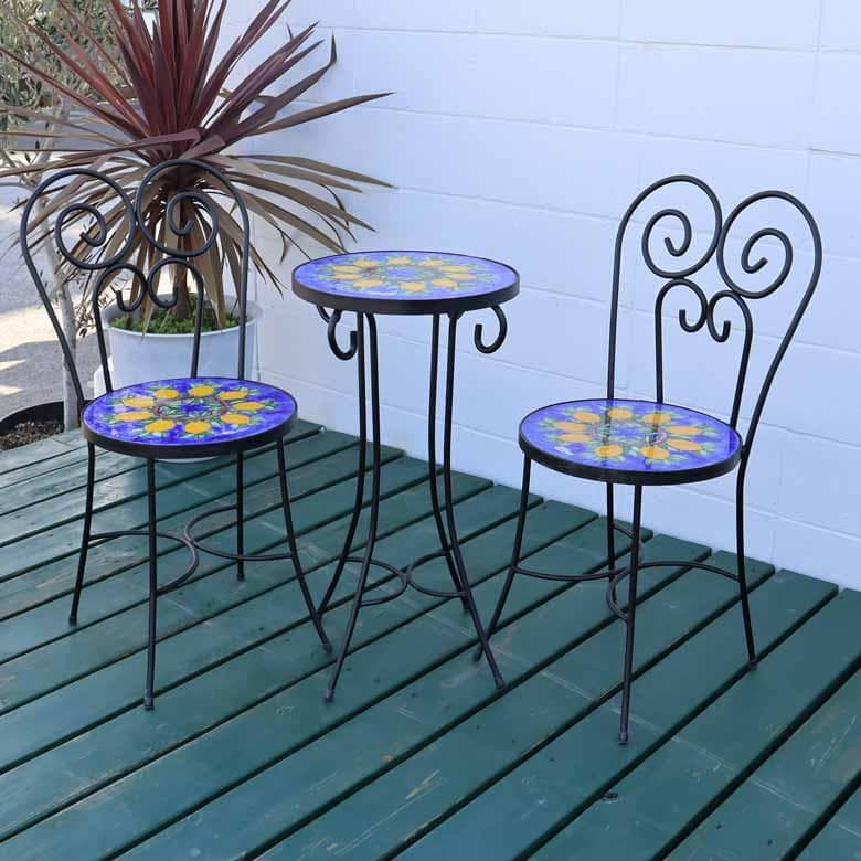 イタリア テーブルセット レモン ガーデン 3点セット 39cm ニーノパルッカ