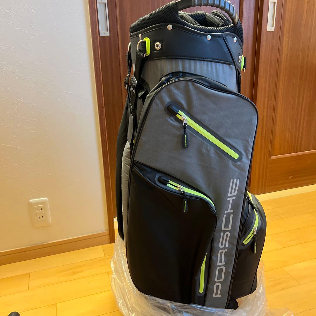 ポルシェ キャディバッグ ブラック/グレー/ライムグリーン