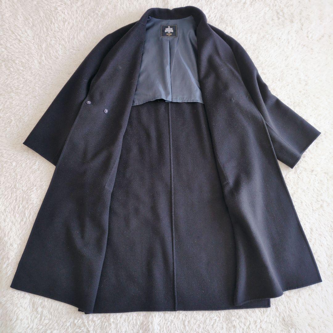 スローブイエナ　HAMILTONダブルフェイスロングチェスターコート　ネイビー