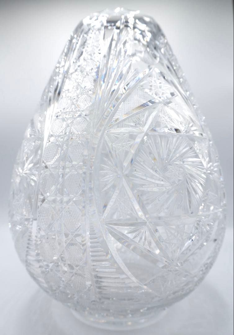 希少　大型 バルソビア ハンドカット クリスタル花瓶　ポーランド製