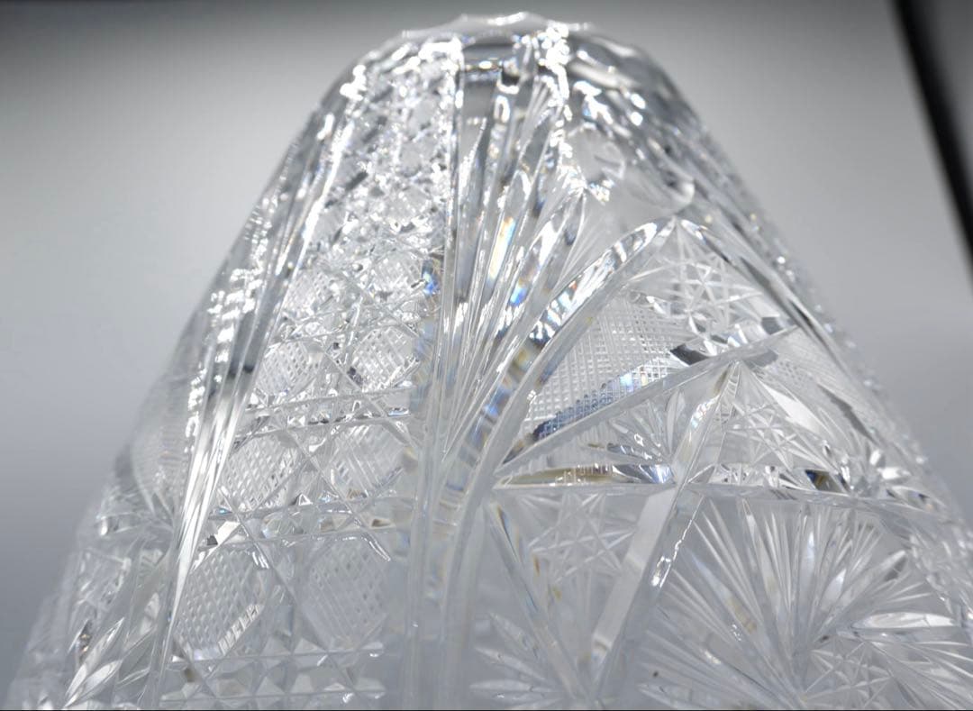 希少　大型 バルソビア ハンドカット クリスタル花瓶　ポーランド製