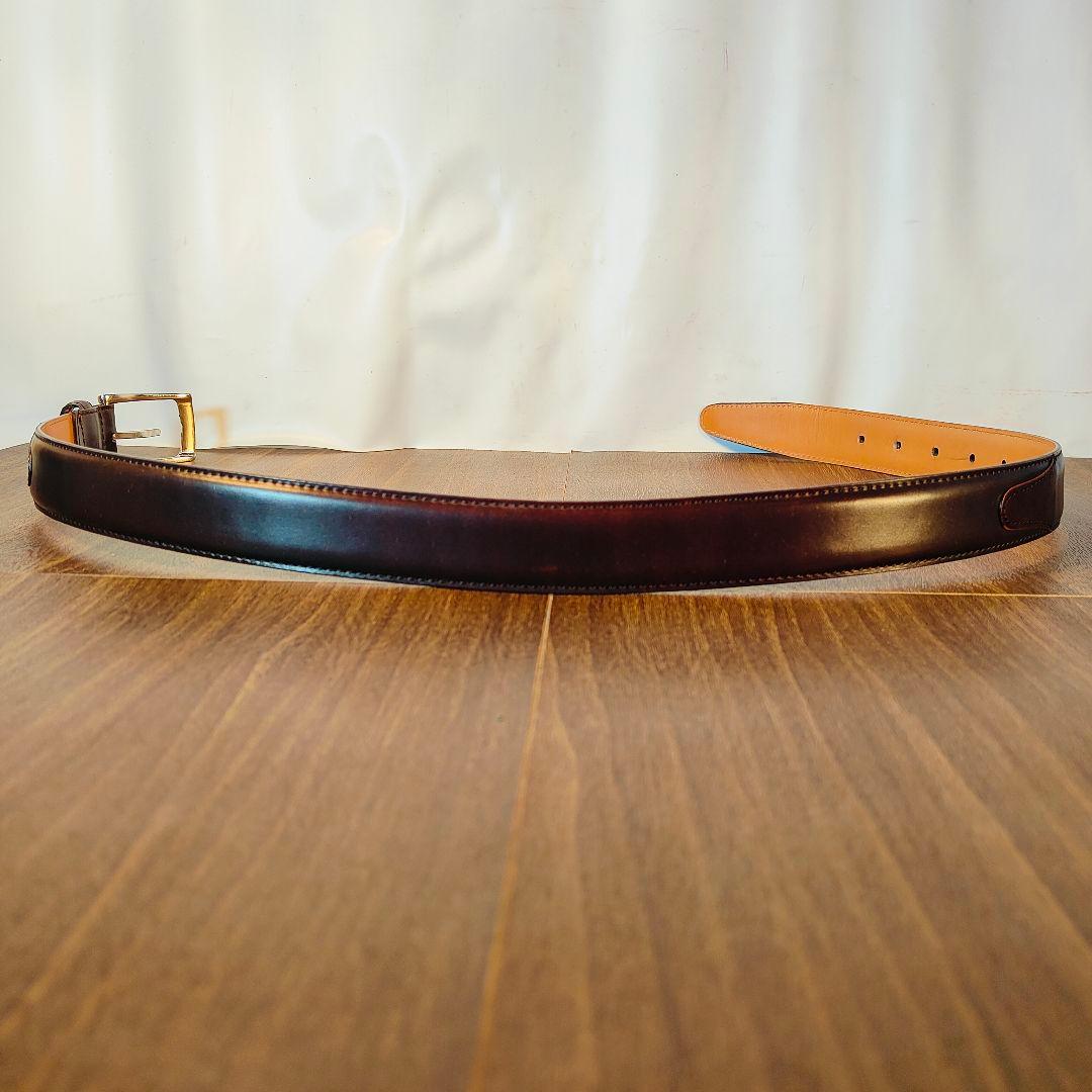 【極艶極上品】【コードバン】ユナイテッドアローズ 3枚繋バーガンディドレスベルト