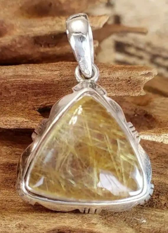 高品質　ルチルクォーツ　ペンダントトップ　シルバー　silver925