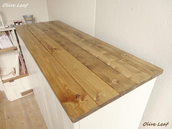 サイズ、デザインオーダー可●超ワイドカウンターテーブル●シャビーホワイト受注製作