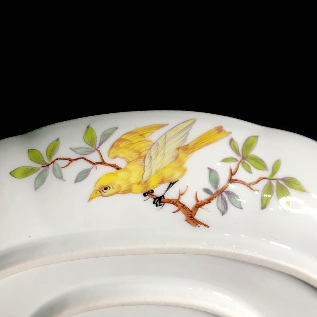 Meissenマイセン/※極珍品 1級品 上級背面装飾 鳥昆虫　飾り皿　プレート