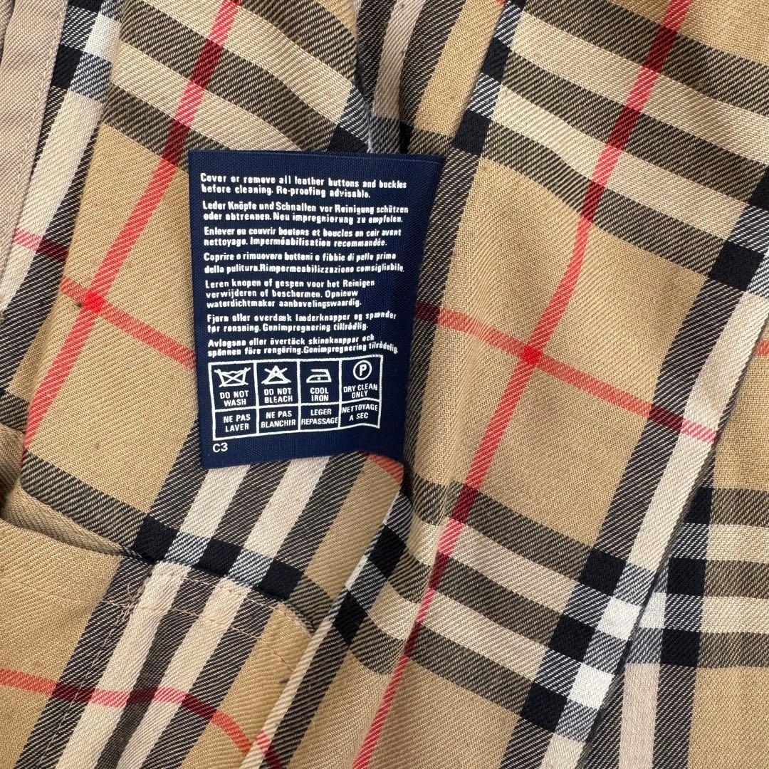 【良品】バーバリー ステンカラーコート XL ノバチェック ロングコート