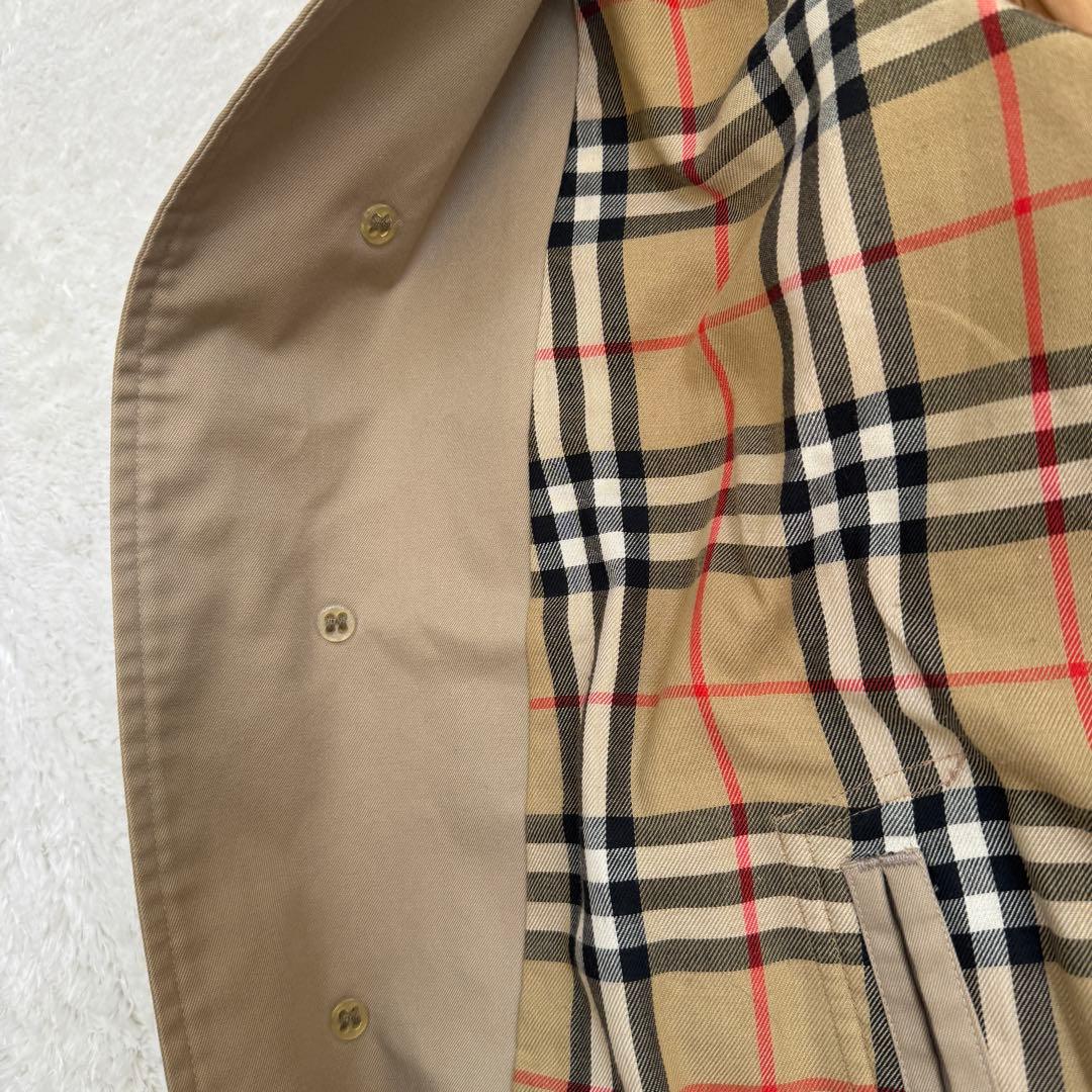 【良品】バーバリー ステンカラーコート XL ノバチェック ロングコート