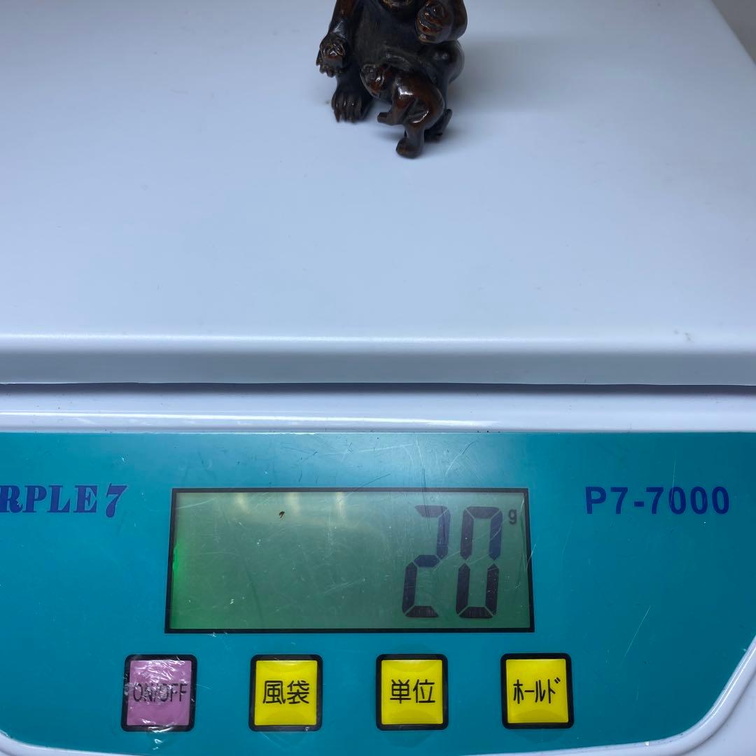 時代　木彫　猿　根付　20g 東N7-0929ア㉟