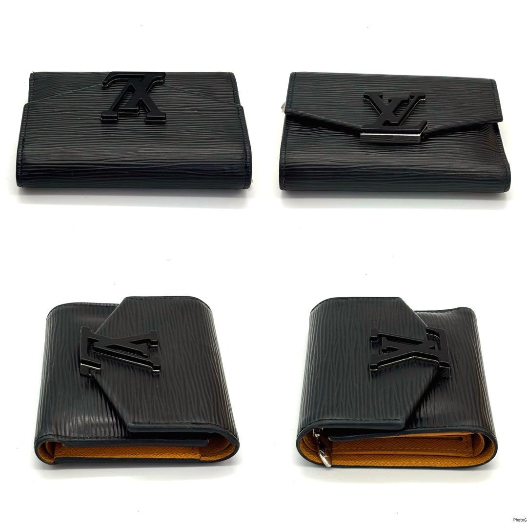 【超美品】ルイヴィトン エピ ヴィクトリーヌ 新型 三つ折り財布 ブラック 黒