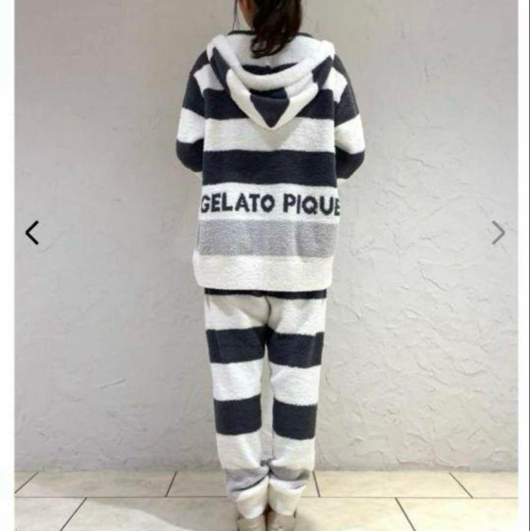 【美品】ジェラートピケ　パウダートリムボーダー　上下セット