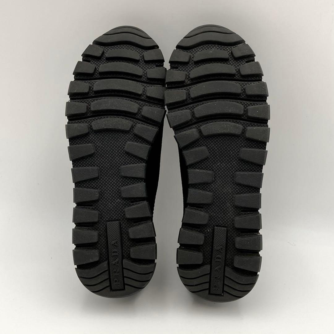 PHS✨PRADA ソックススニーカー スリッポン 黒 サイドロゴ35.5