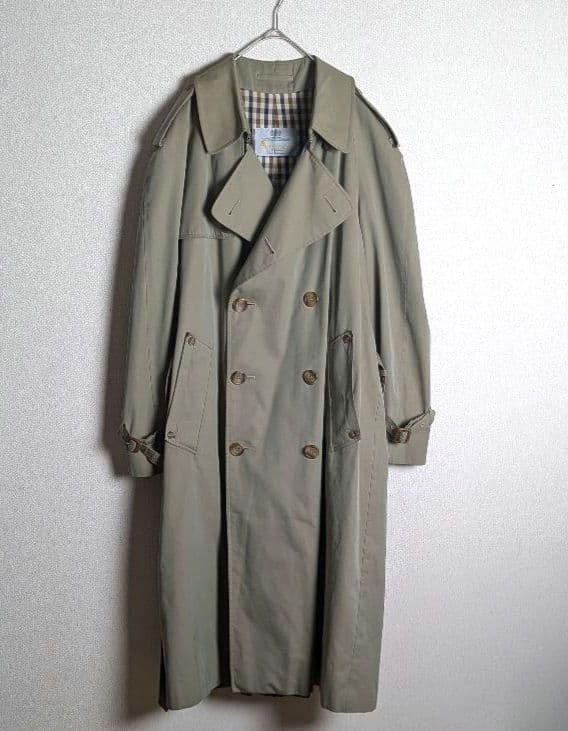 アクアスキュータム　トレンチコート　キングスウェイ　90s　カーキ　英国製　古着