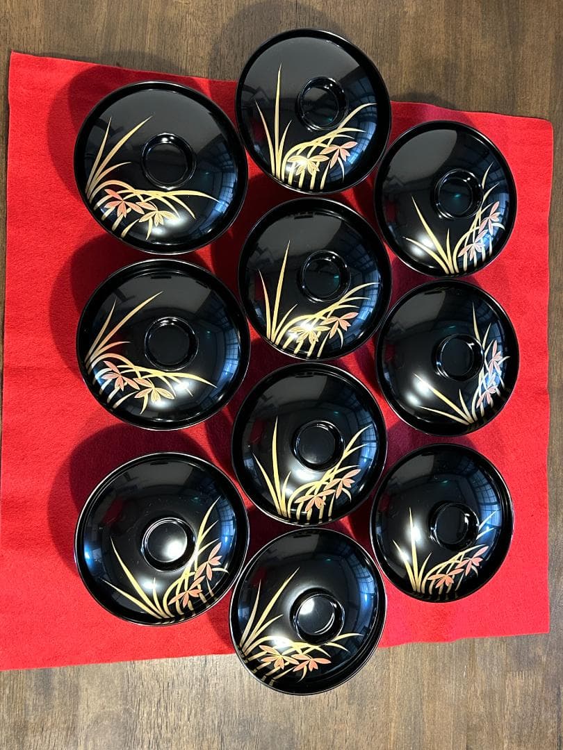 Y レア!!【未使用】輪島塗 煮物椀 10客セット 宮永作 共箱　木箱s